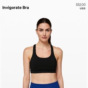 Lululemon Invigorate sports bra - Black, size 6